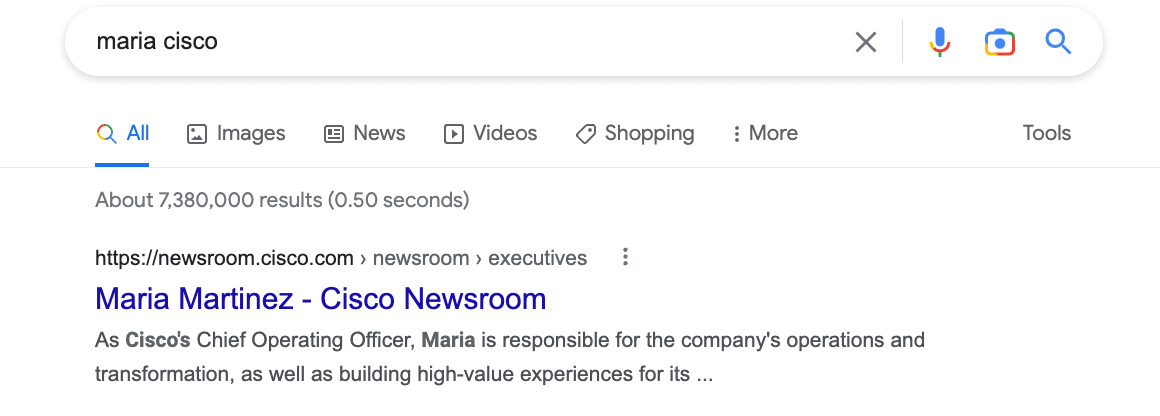 Second email thread with the COO of Cisco